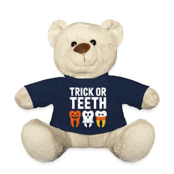 Trick or Teeth Halloween Tee - Teddy Bear - french navy - Front