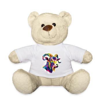 Colorful ram head - Teddy Bear - golden orange - Front