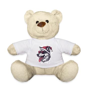 Wolf Christmas Funny - Teddy Bear - golden orange - Front