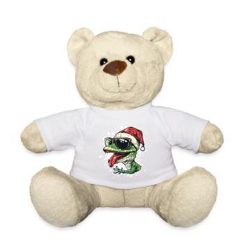 Echse Weihnachten Lustig Gecko - Teddy - Goldorange - Vorne