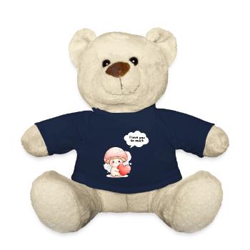 Cute Mushroom Love Design I Love You - Teddy Bear - french navy - Front