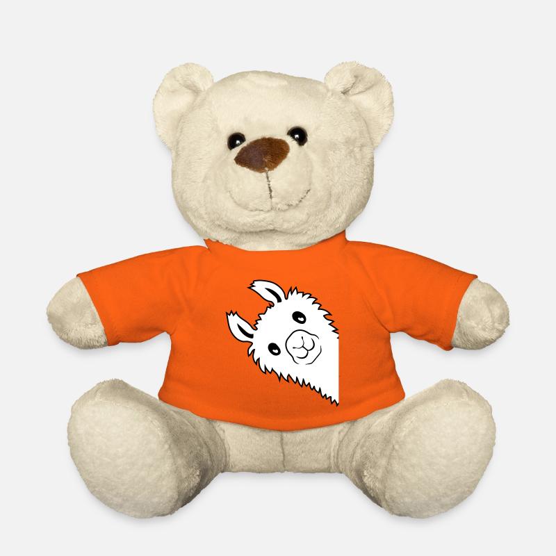 Lama guckt seitlich - Teddy - Goldorange