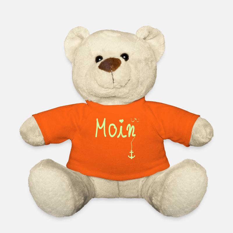 Moin Begrüßung Moin mit Möwe - Teddy - Goldorange