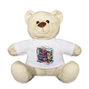 Colorful inner workings of a computer - Teddy Bear - golden orange - Front