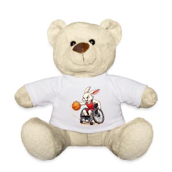 Rollstuhl Basketball Hase Sport Fun Design  - Teddy - Goldorange - Vorne