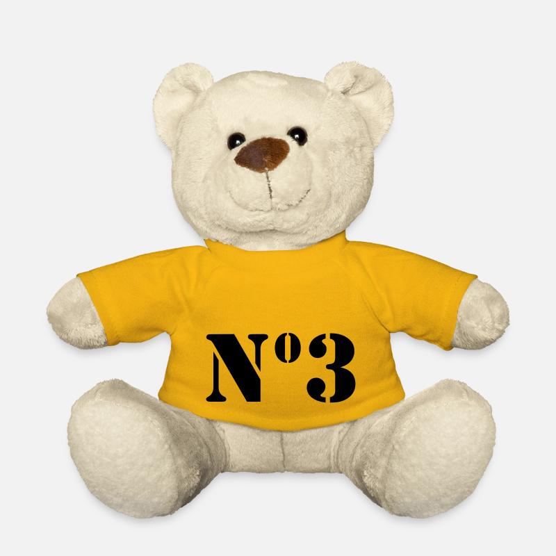 Number 3 / no3 - Teddy Bear - sun yellow