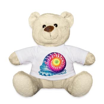 Artful colorful snail in bright colors - Teddy Bear - sun yellow - Front