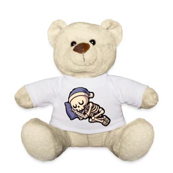 Cute bone sleeper with sleepy cap - Teddy Bear - sun yellow - Front