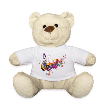 Farbmusik: Bunte Notenschrift - Teddy - Sonnengelb - Vorne