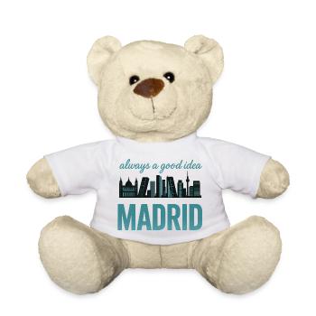 Madrid Skyline – Always a Good Idea Design - Teddy Bear - sun yellow - Front
