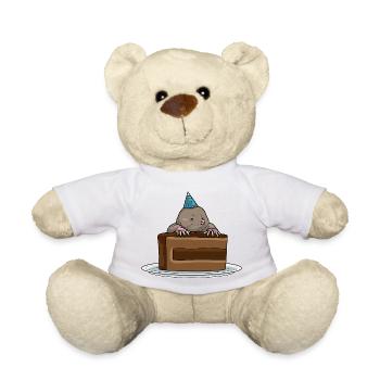 Gâteau d’anniversaire en taupe - Nounours - jaune soleil - Devant