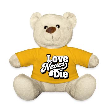 Love Never Die – Zeitlose Liebesbotschaft - Teddy - Sonnengelb - Vorne