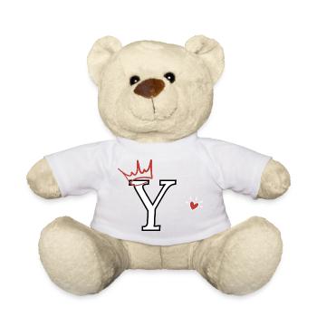 Buchstabe y Kronenherz - Teddy - Sonnengelb - Vorne