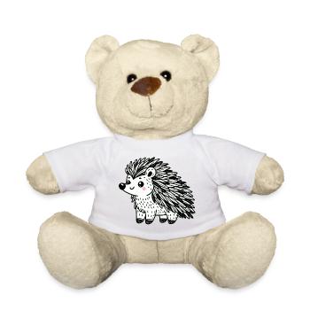 Cute Black and White Porcupine - Teddy Bear - sun yellow - Front