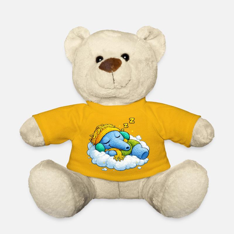 Leo Langnase schlafend - Teddy - Sonnengelb