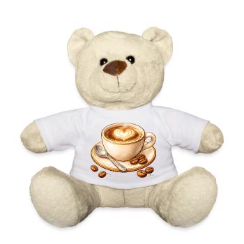Kaffee Illustration mit Herz  - Teddy - Sonnengelb - Vorne