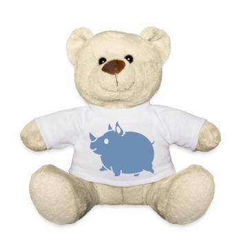 Rhino Cute Cartoon Silhouette - Teddy Bear - sun yellow - Front