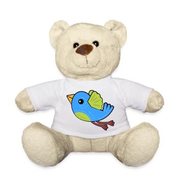 Little Blue Bird - Teddy Bear - sun yellow - Front