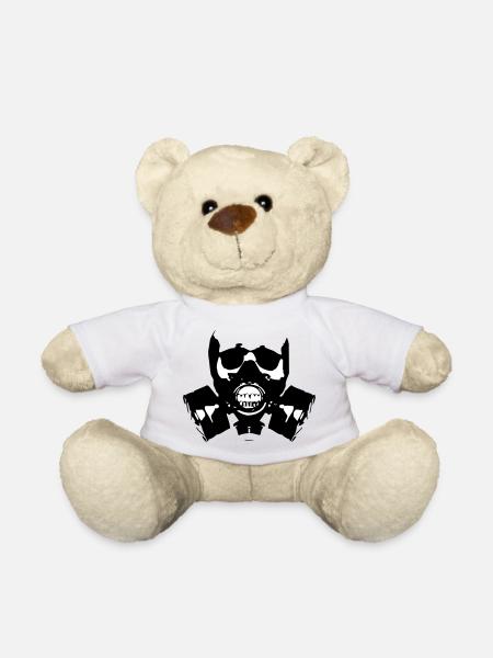 Gas Mask Skullsilhouette - Teddy Bear - sun yellow