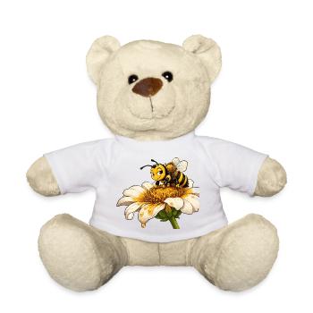 Biene Honig Imker Honigwabe Blumen Wiese Insekt - Teddy - Sonnengelb - Vorne