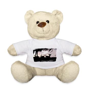 T-shirt cerf & biche personnalisé - Nounours - jaune soleil - Devant