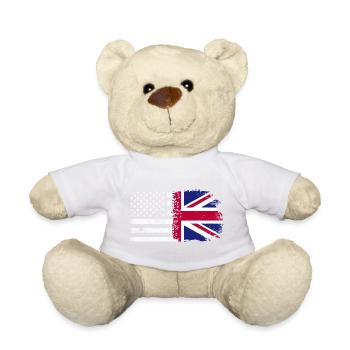 Grunge US UK Flagge Mashup - Teddy - Sonnengelb - Vorne