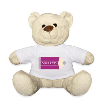 Écolier - Stylo Violet Gris - Personnalisable - Nounours - jaune soleil - Devant