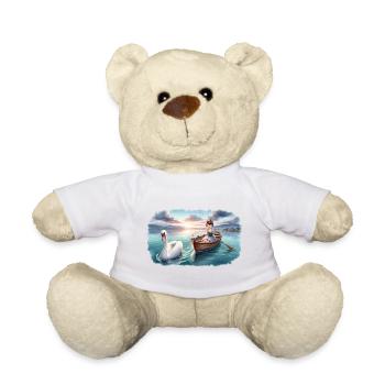 Ein weisser Schwan im Aquarell-Style - Teddy - Sonnengelb - Vorne