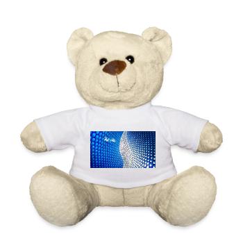 Cobalt Bubblewave Abstract - Teddy Bear - sun yellow - Front