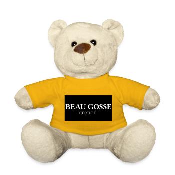 Logo beau Gosse certifié - Nounours - jaune soleil - Devant