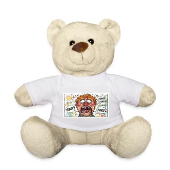 Hunger-Karikatur: Explosiver Cartoonlook - Teddy - Sonnengelb - Vorne