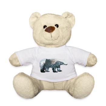 Paysage forestier des montagnes pour la conservation de la nature de l’ours - Nounours - jaune soleil - Devant