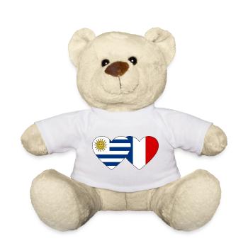 Uruguay France Drapeau du Cœur - Nounours - jaune soleil - Devant