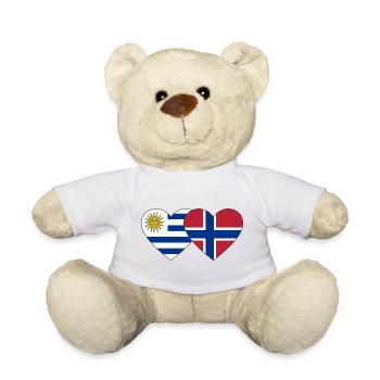 Uruguay Norway Heart Flag - Teddy Bear - sun yellow - Front