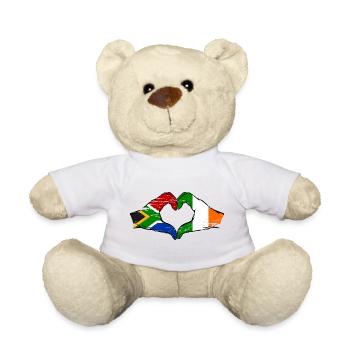 Afrique du Sud Drapeau Irlande mains forme de cœur utilisé - Nounours - jaune soleil - Devant