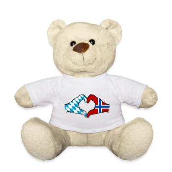 Bavaria Norway Flag Hands Heart Shape - Teddy Bear - sun yellow - Front