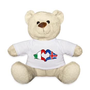 Italien Island Flagge Hände Herzform used - Teddy - Sonnengelb - Vorne