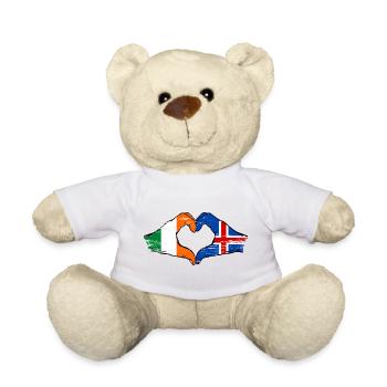 Drapeau de l'Irlande et de l'Islande en forme de cœur - Nounours - jaune soleil - Devant