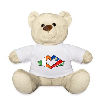 Irland Namibia Flagge Hände Herzform - Teddy - Sonnengelb - Vorne