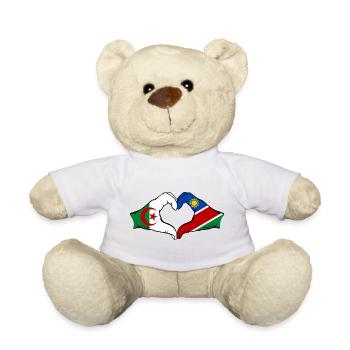 Algeria Namibia Flag Hands Heart Shape - Teddy Bear - sun yellow - Front