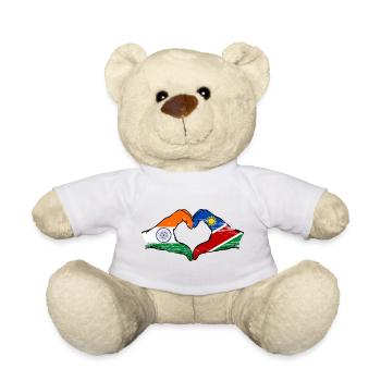 Drapeau de l'Inde et de la Namibie, mains en forme de cœur utilisées - Nounours - jaune soleil - Devant