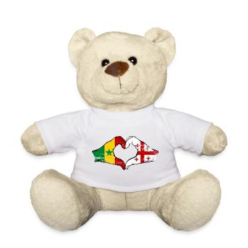Senegal Georgien Flagge Hände Herzform used - Teddy - Sonnengelb - Vorne