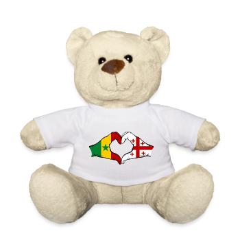 Sénégal Géorgie Drapeau Mains Coeur Forme - Nounours - jaune soleil - Devant