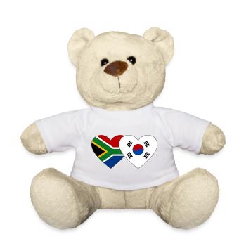 Afrique du Sud Drapeau de la Corée du Sud Coeur - Nounours - jaune soleil - Devant