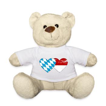 Bavaria Indonesia Flag Heart Used - Teddy Bear - sun yellow - Front