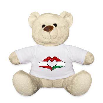 Austria Hungary Flag Heart - Teddy Bear - sun yellow - Front