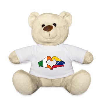 Ireland Venezuela Flag Heart - Teddy Bear - sun yellow - Front