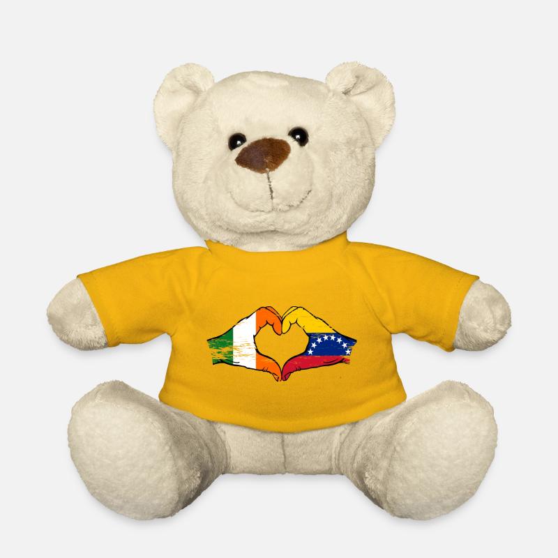 Irland Venezuela Flaggen Herz - Teddy - Sonnengelb