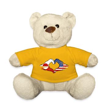 Mains du drapeau américain du Groenland en forme de cœur utilisées - Nounours - jaune soleil - Devant