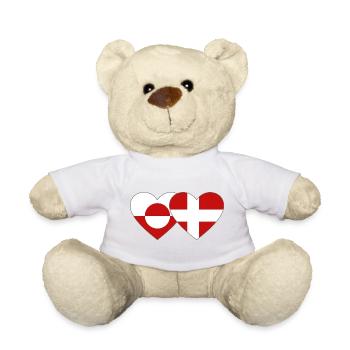 Drapeau du Groenland Danemark Cœur - Nounours - jaune soleil - Devant